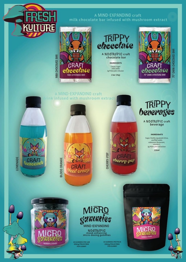 Trippy Nootropic Craft Beverage 250ml - Cherry-Pop