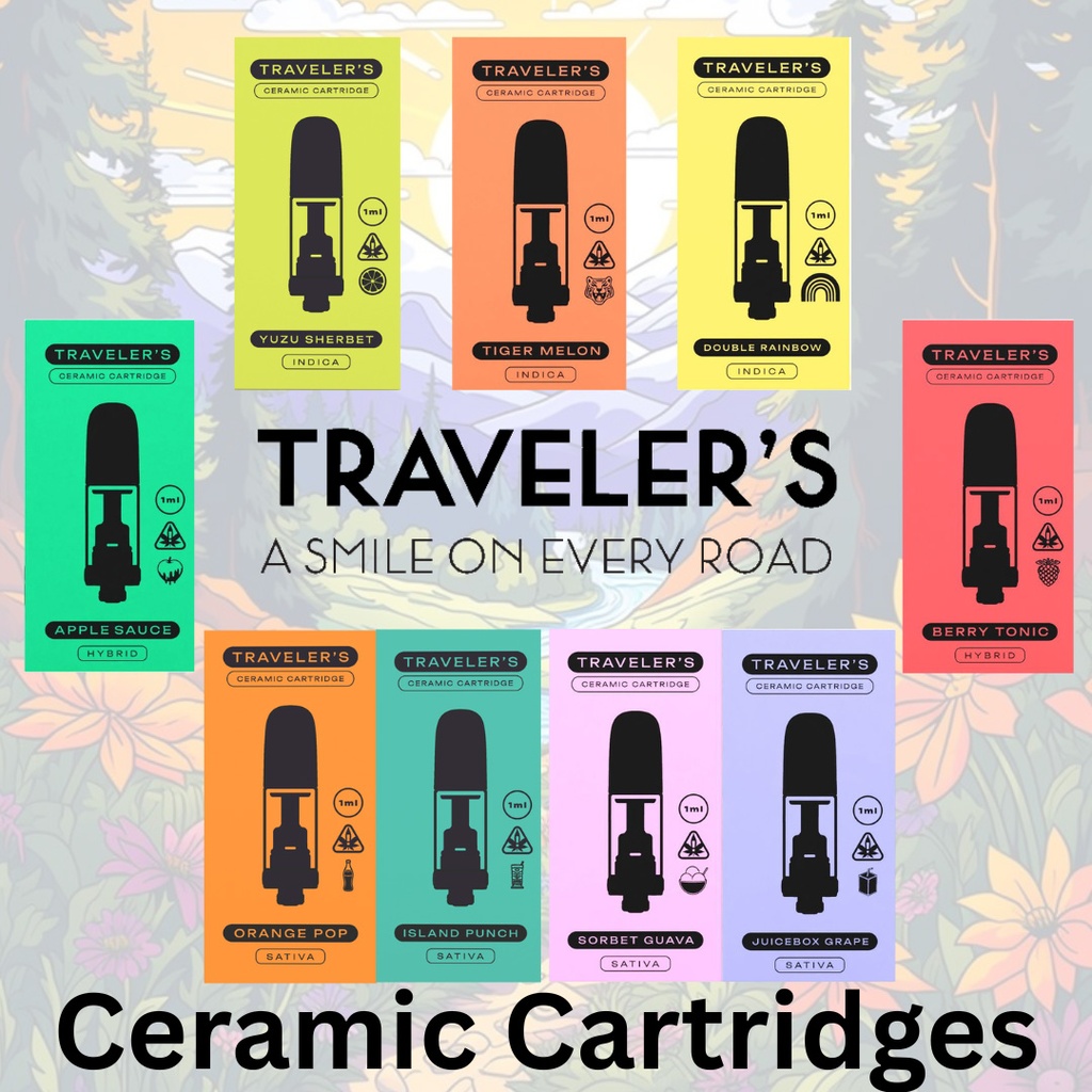 Traveler’s® Ceramic Vape Cartridges 1ml - Tiger Melon (Indica)